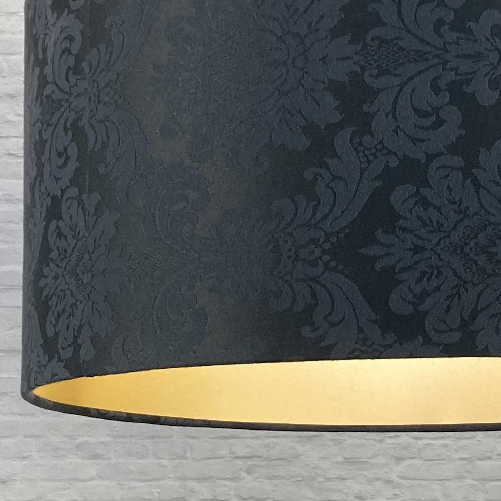 Darcy Drum Shade Black on Gold 			